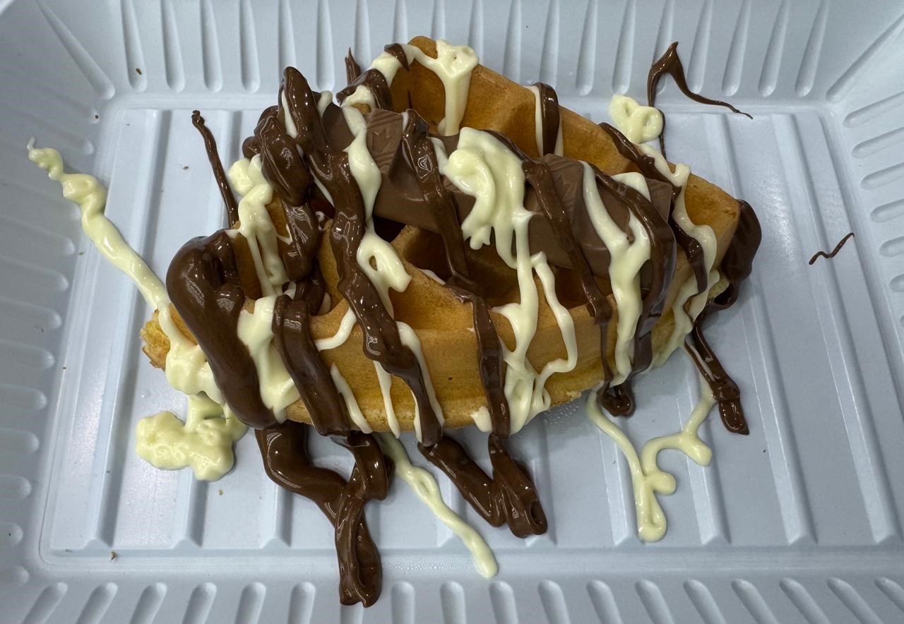 White and Kinder Waffle